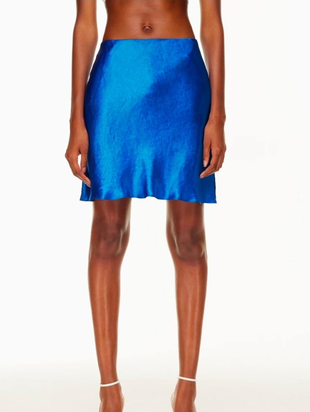 New Babaton Vibrant Blue Satin A-Line Skirt Size 2